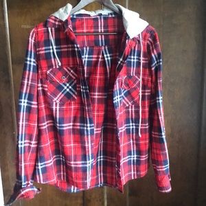 hooded flannel